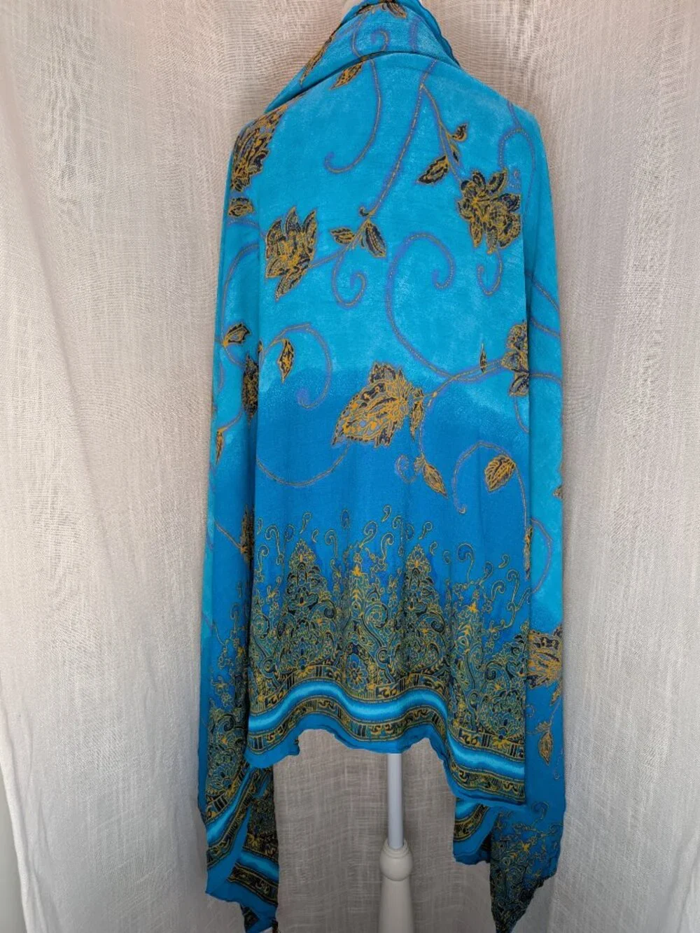 Dancing Grecko Hawaii Blue Gold Sarong / Shawl / Wrap 44
